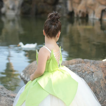 Flower Bell Princess Tinker Fairytale Theme Tiana Girl Dress FashionChic