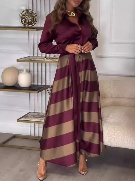 Women's Long Dress Maxi Dress Plaid Dress Shirt Dress Swing