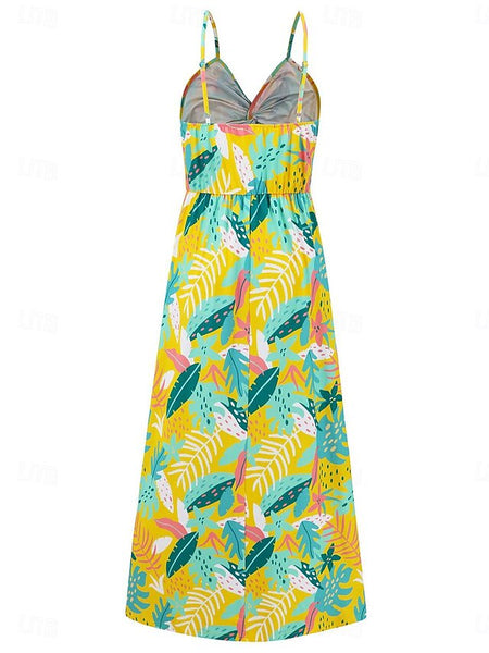 Women's Casual Dress Swing Dress Slip Dress Floral Leaf