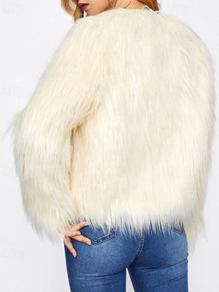 Comfortable Furs Faux Fur Warm Leathers Coat Women's FashionChic
