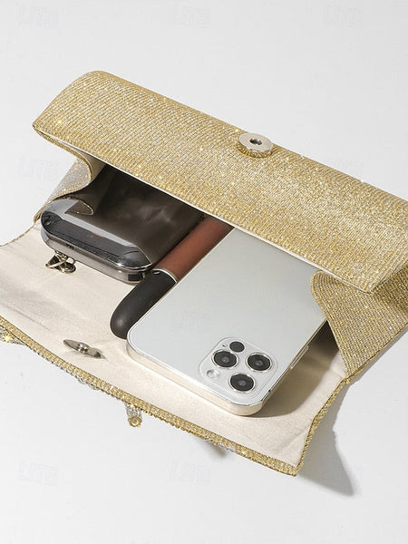 Purse Accent Blue Bow Rhinestone Clutch Glitter with FashionChic