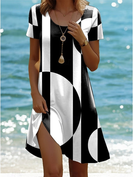 Women's Mini Dress A Line DressT Shirt Dress Tee Dress