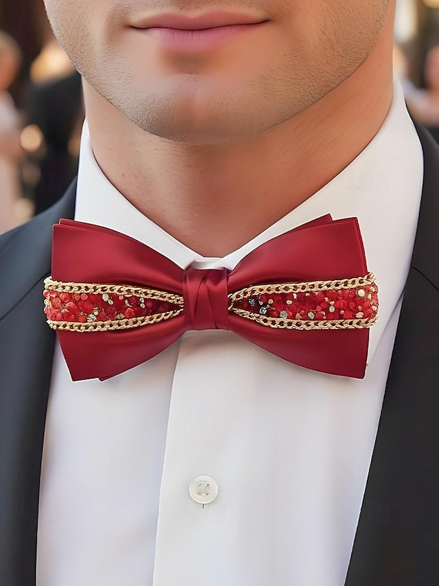 Bow Red Christmas Tie Men's – FashionChic