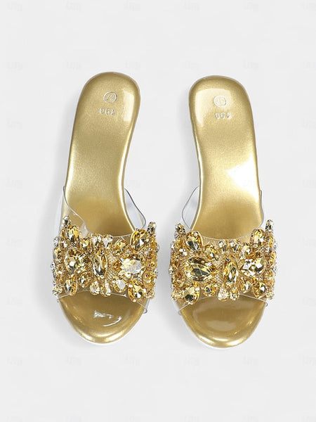 Clear Platform – Rhinestone Embellished Heels Women's FashionChic