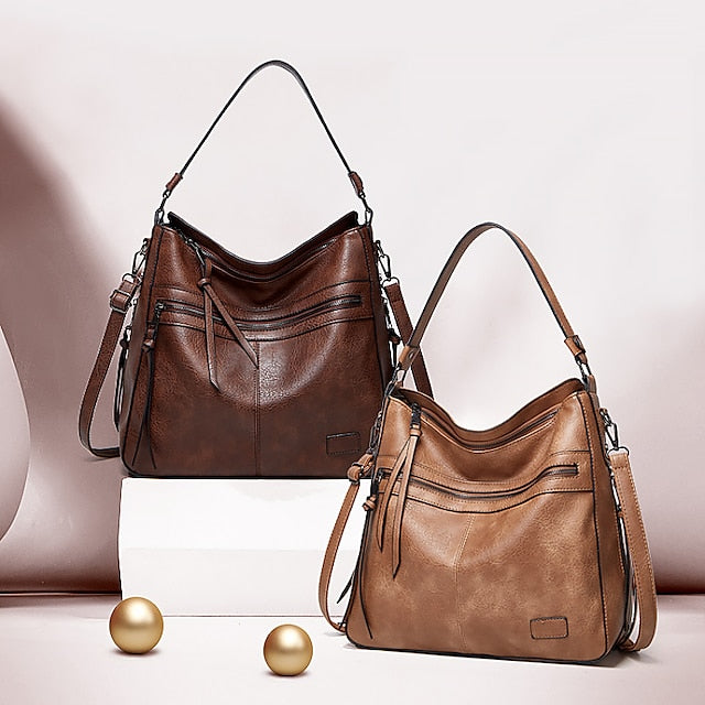 Bag PU Crossbody Women's Leather Shoulder Hobo Tote FashionChic