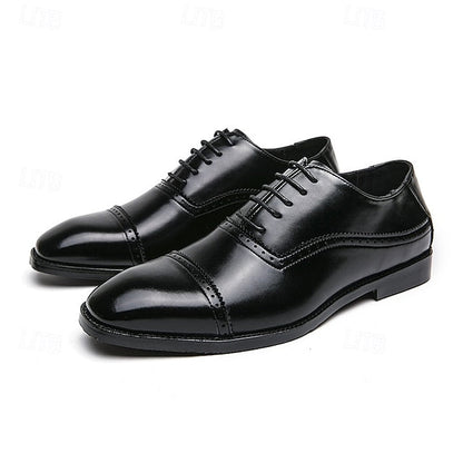 Classic Oxford – Leather Brown Shoes Men's Faux Brogue FashionChic