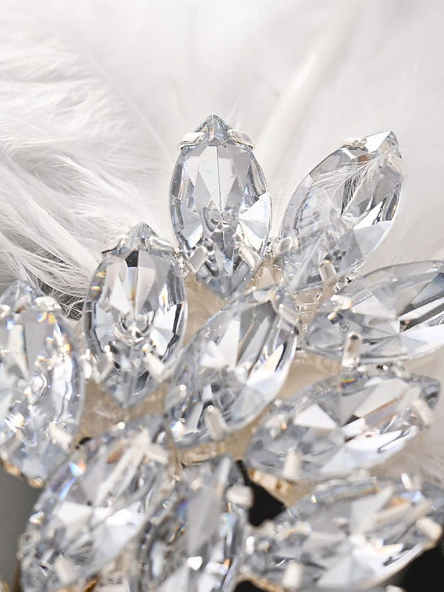 Hair Women's - Feather Crystal Vintage Clip White FashionChic