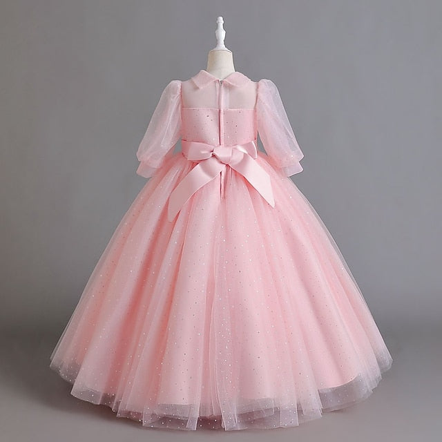 Half Girls' Color Flower Girl Solid Dress Party Kids FashionChic