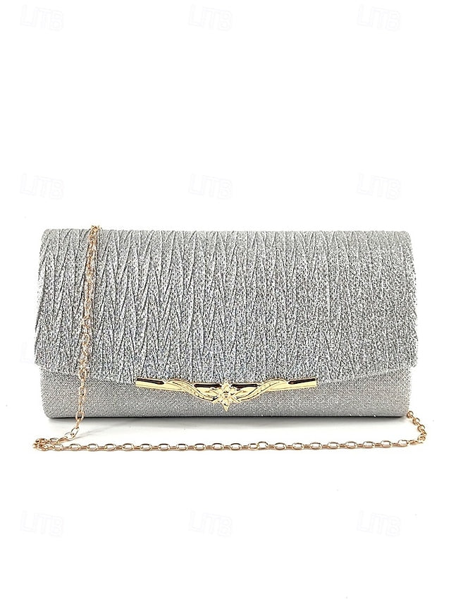 - Handbag Clutch Elegant Gold Glitter Party Women's Evening FashionChic