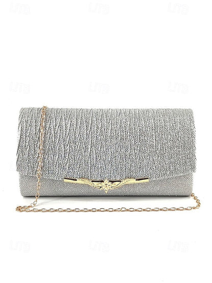 - Handbag Clutch Elegant Gold Glitter Party Women's Evening FashionChic
