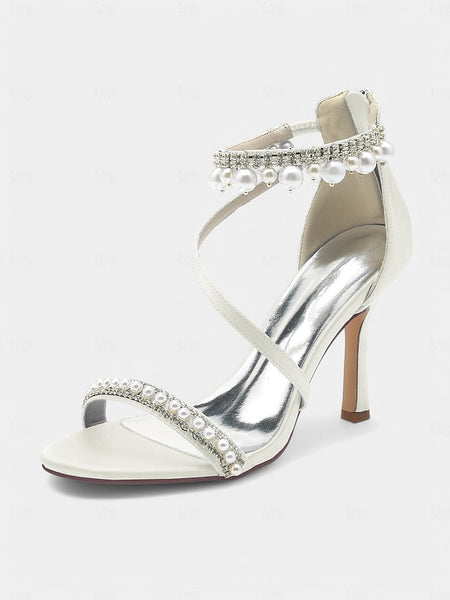 Party Satin Heels – Pointed-Toe Pink Chic Strap Ankle FashionChic