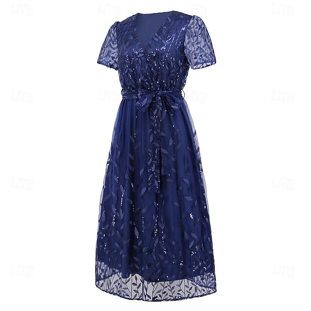 Mother Elegant V the Neck Bride A-Line Sequin of Dress FashionChic
