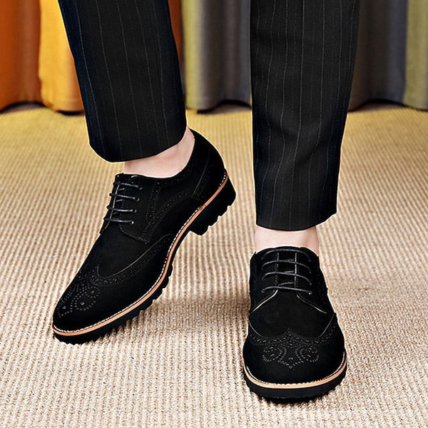 Brogue Brown Vintage Lace-Up Derby Men's Dress – Shoes FashionChic