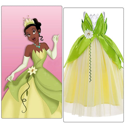 Flower Bell Princess Tinker Fairytale Theme Tiana Girl Dress FashionChic