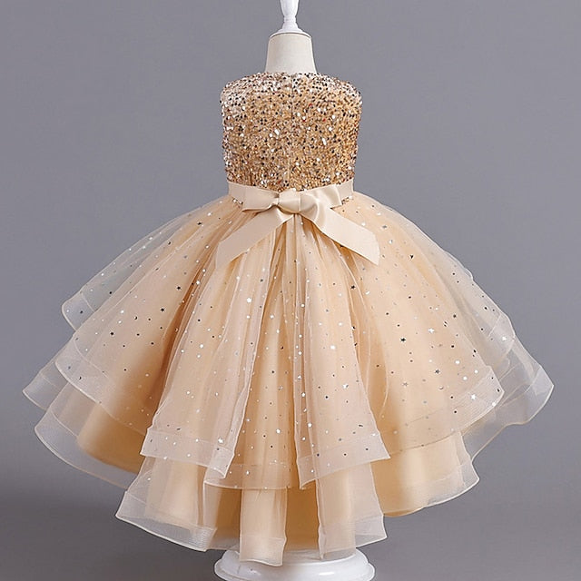Solid Girls' Color Party Kids Sleeveless Dress FashionChic