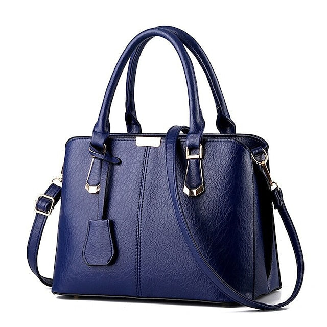 Elegant Faux Leather Structured Handbag – Green Women's FashionChic