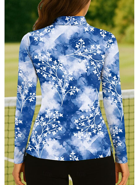 Women's Tie Dye Plants Tropical Floral Botanical Tops Golf FashionChic