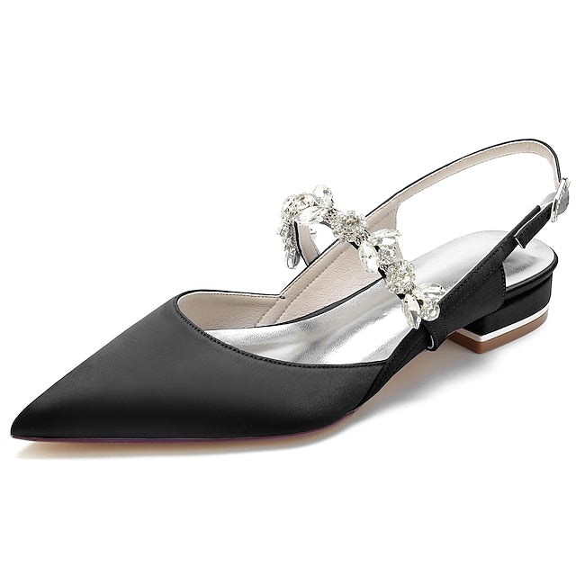 Crystal Flat Bridal Women's Heel Shoes Wedding FashionChic