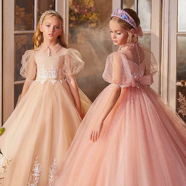 Gown Girls' Flower Party Dress Girl Princess Evening FashionChic