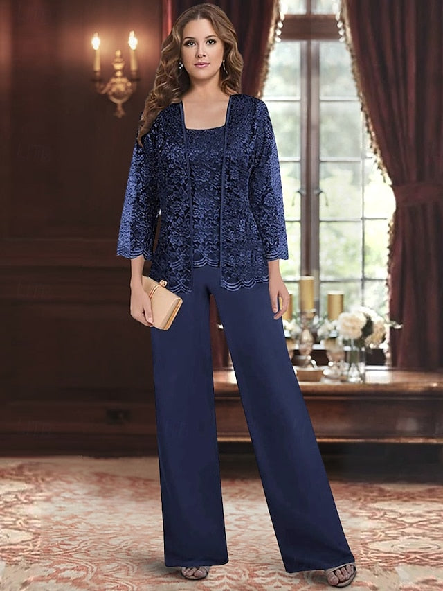 of the Mother Square Wedding Dress Elegant Pantsuit Guest Bride FashionChic