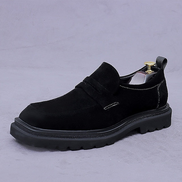 Men's Business Suede Cowhide Loafers -Classic Leather FashionChic