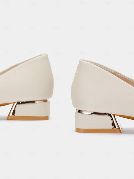 Low Heel Women's - Embellished Pearl Elegant Flats Pointed FashionChic