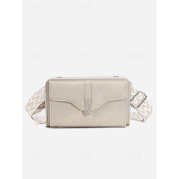 Crossbody Faux Women's Geometric Bag Pattern with Leather FashionChic