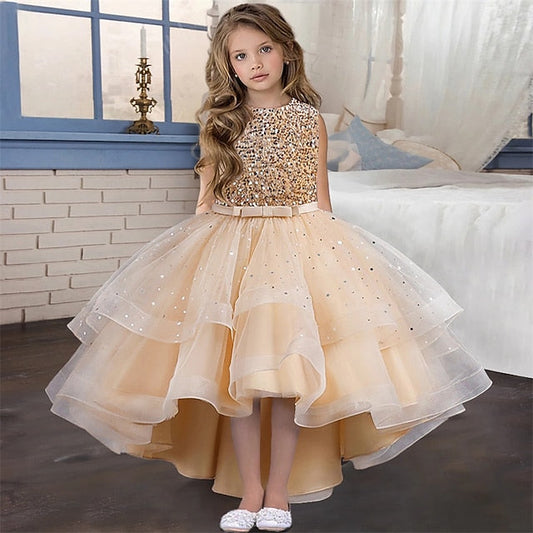 Solid Girls' Color Party Kids Sleeveless Dress FashionChic