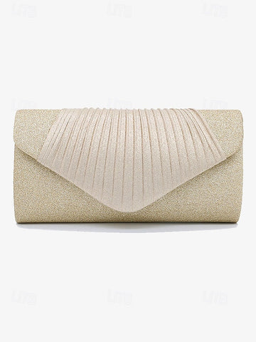 Clutch Design Champagne – Glitter Evening Bag Pleated with FashionChic