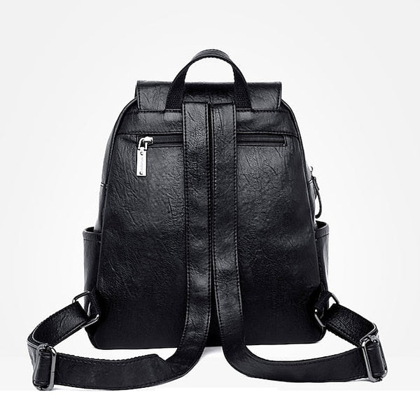 Faux Backpack Leather with Women's Burgundy Flap Closure FashionChic