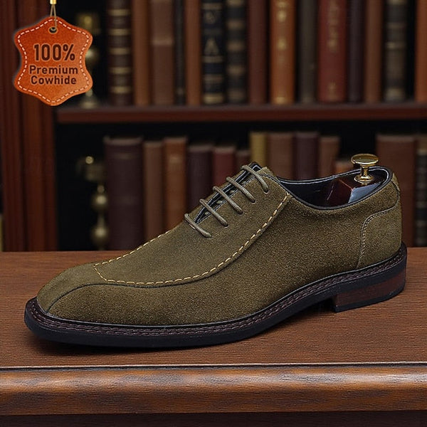 Derby Leather Genuine - Men's Suede Cowhide Classic Shoes FashionChic