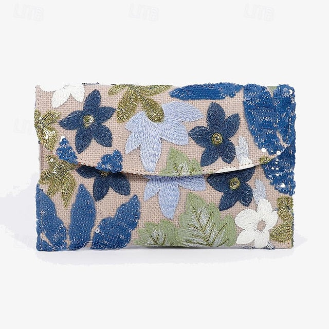 Embroidered Handheld Women's Evening Floral Clutch - Bag FashionChic
