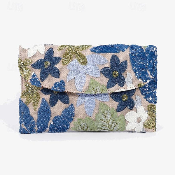 Embroidered Handheld Women's Evening Floral Clutch - Bag FashionChic