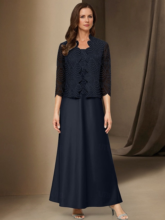 Simple Elegant Casual Mother Bride Piece 3 of Dress the A-Line FashionChic