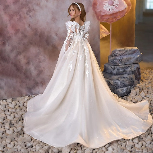 Party First Kids Girls' Dress Color Communion Solid FashionChic