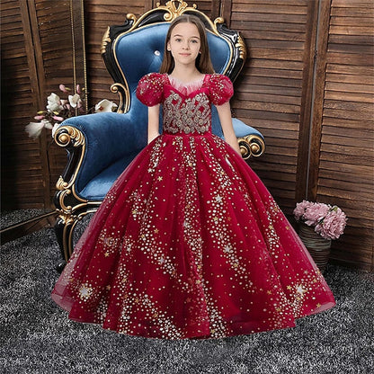 Party Short Star Flower Dot Dress Polka Girls' Kids FashionChic
