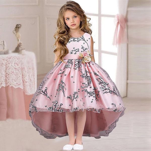 Sleeveless Floral Girls' Kids Solid Dress Wedding Colored FashionChic