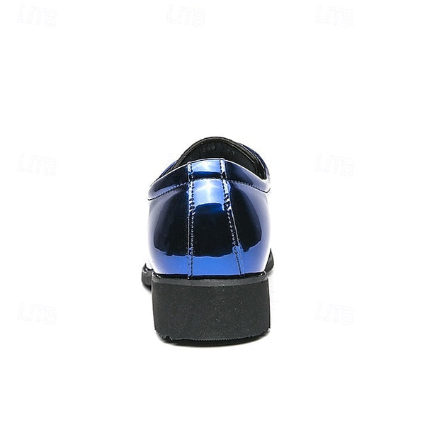 for Formal Green Glossy Men Lace-Up Shoes Patent Leather – FashionChic