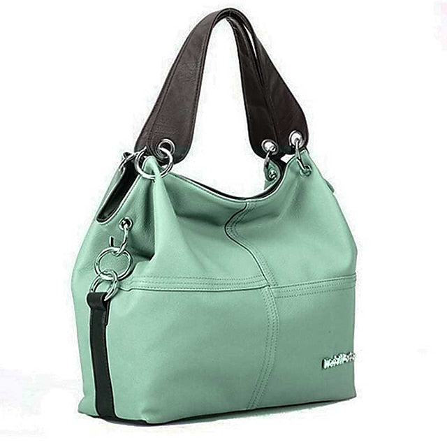 Casual Handbag with Canvas Leather Straps – Women's FashionChic