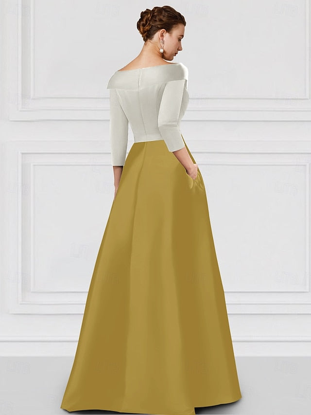Formal Gown A-Line Floor Dress Tuxedo Evening Elegant FashionChic