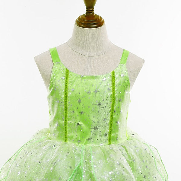 Theme Tiana Dress Bell Princess Tinker Fairytale Girl Flower FashionChic