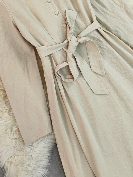 Women's Midi Dress Cotton Linen Dress Fashion Modern Daily FashionChic
