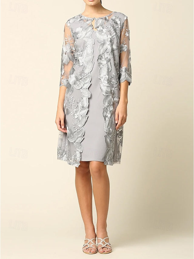 Two Dress Column Sheath the Piece / Bride of Elegant Mother FashionChic