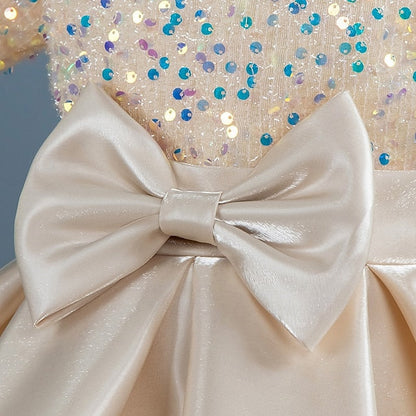 Party Sequin Dress Wedding Short Girls' Toddler Sleeve FashionChic