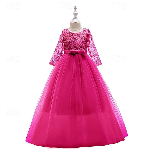 Girls' Flower Sleeve Kids Half Dress Girl Wedding FashionChic