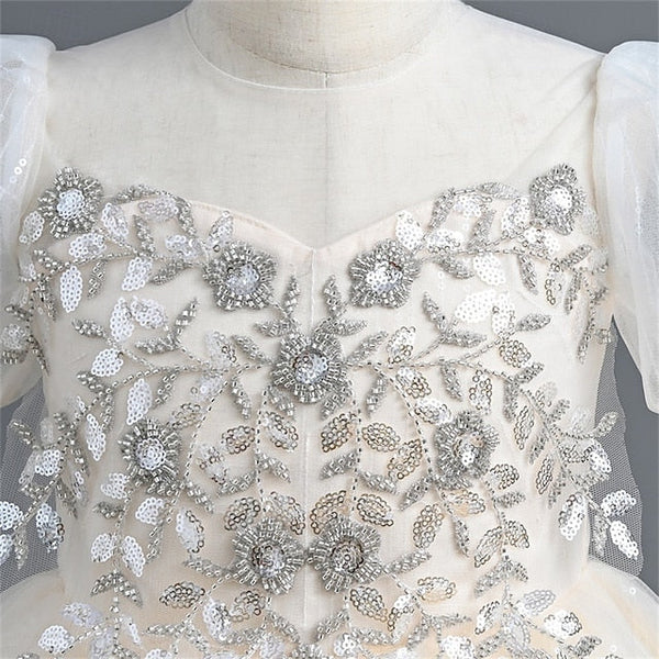 Kids Color Dress Flower Girl Party Girls' Solid FashionChic