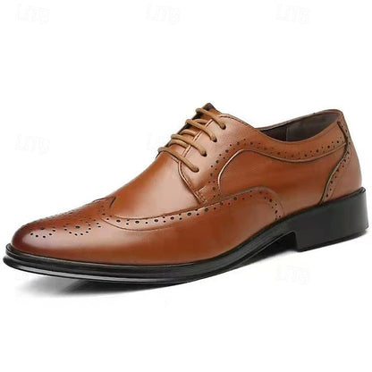 Brogue Formal Oxford - Shoes White Dress Men's Classic FashionChic
