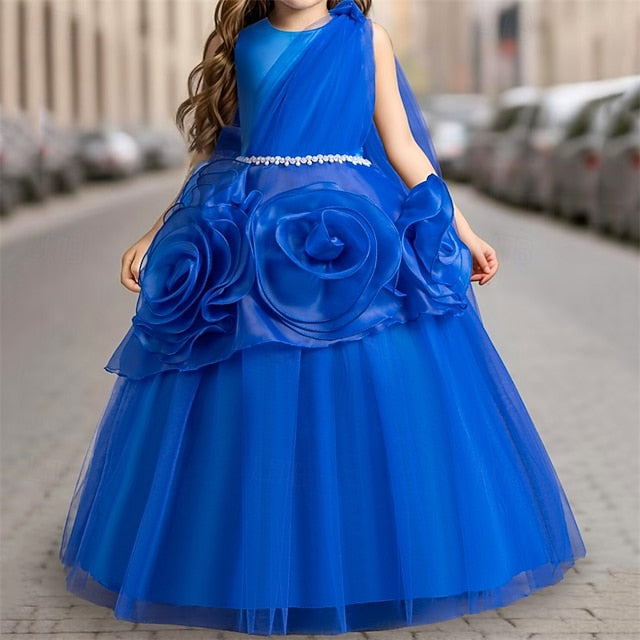 Cosplay Dress Solid Party Kids Girls' Color FashionChic