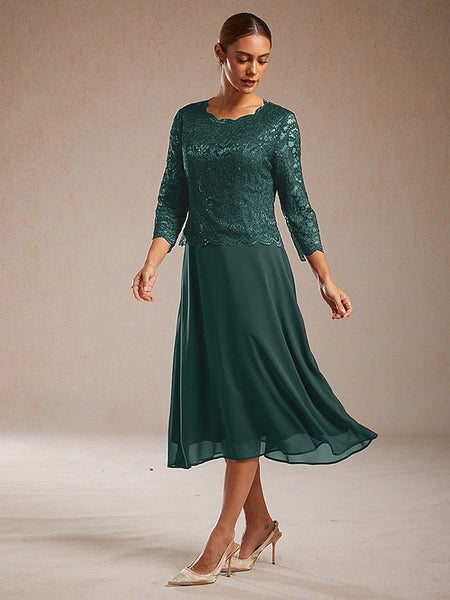 Women's Midi Dress Chiffon Dress Elegant Wedding Guest FashionChic