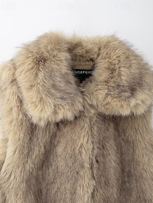 Comfortable Faux Women's Coat Fur Vest Furs Leathers FashionChic